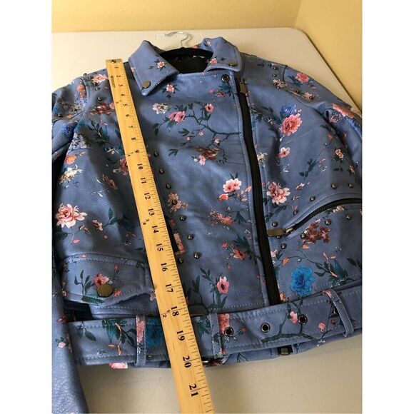 Desigual Women’s Nassau Faux Leather Floral Embroidered Biker Jacket SZ 36 - Picture 14 of 16